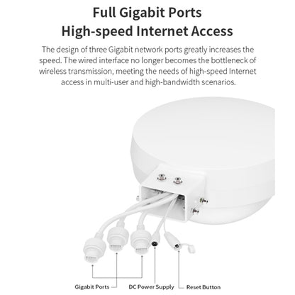 COMFAST WA933 Wi-Fi6  3000Mbps Outdoor Access Point Dual Band Waterproof Wireless Router Support VLAN(UK Plug) - Broadband Amplifiers by COMFAST | Online Shopping UK | buy2fix