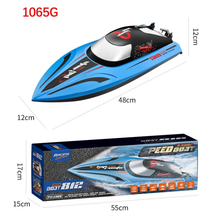 812 High-Speed RC Boat Large Horsepower Speedboat Long Endurance Waterproof Boys Water Toy Dual Batteries(Blue) - RC Boats by buy2fix | Online Shopping UK | buy2fix