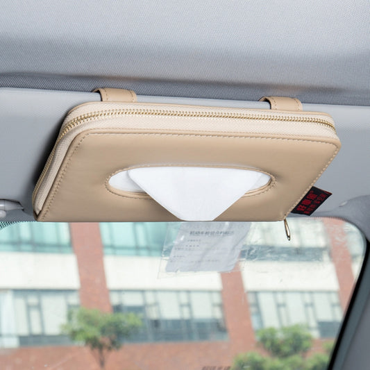 Car Sun Visor Skylight Hanging Tissue Box(H053 Beige) - Stowing Tidying by buy2fix | Online Shopping UK | buy2fix