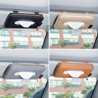 Car Sun Visor Skylight Hanging Tissue Box(H051 Brown) - Stowing Tidying by buy2fix | Online Shopping UK | buy2fix