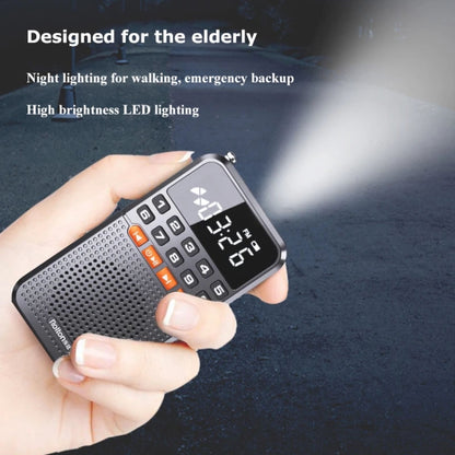 Rolton T1 Portable Radio Receiver Old People Singing Opera Player Mini Stereo Walkman(Black) - Radio Player by Rolton | Online Shopping UK | buy2fix