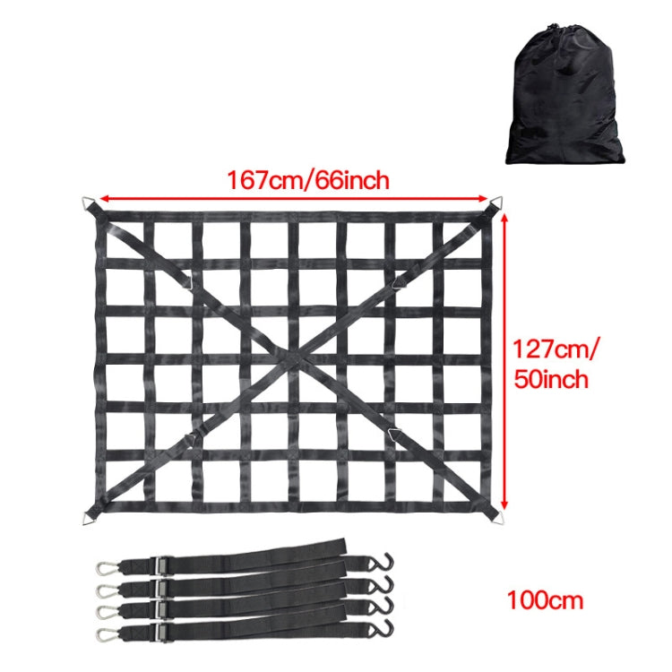 167x127cm Truck Bed Cargo Net Pickup Bed Netting Strap - Stowing Tidying by buy2fix | Online Shopping UK | buy2fix