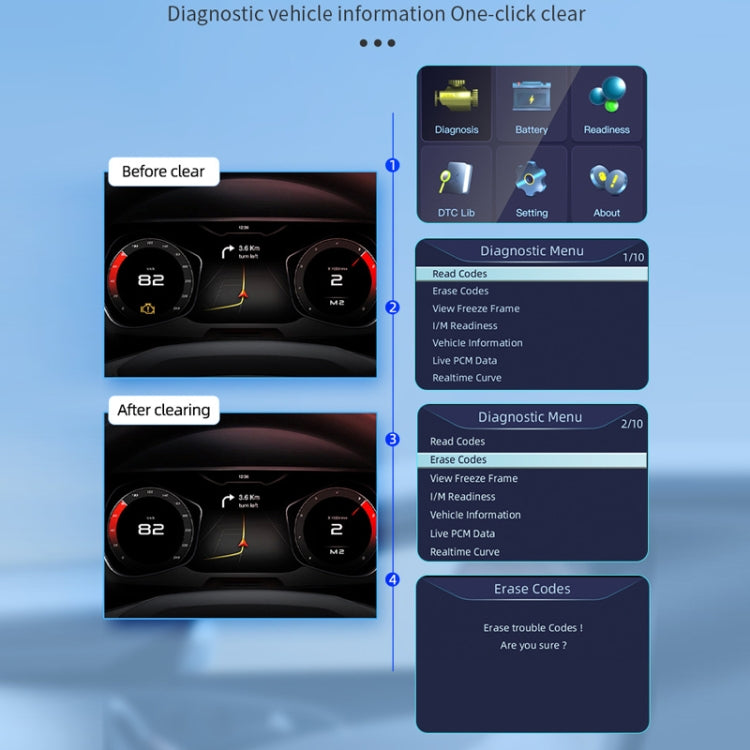 OBD Car Engine Battery Clear Fault Code Detector - Electronic Test by buy2fix | Online Shopping UK | buy2fix