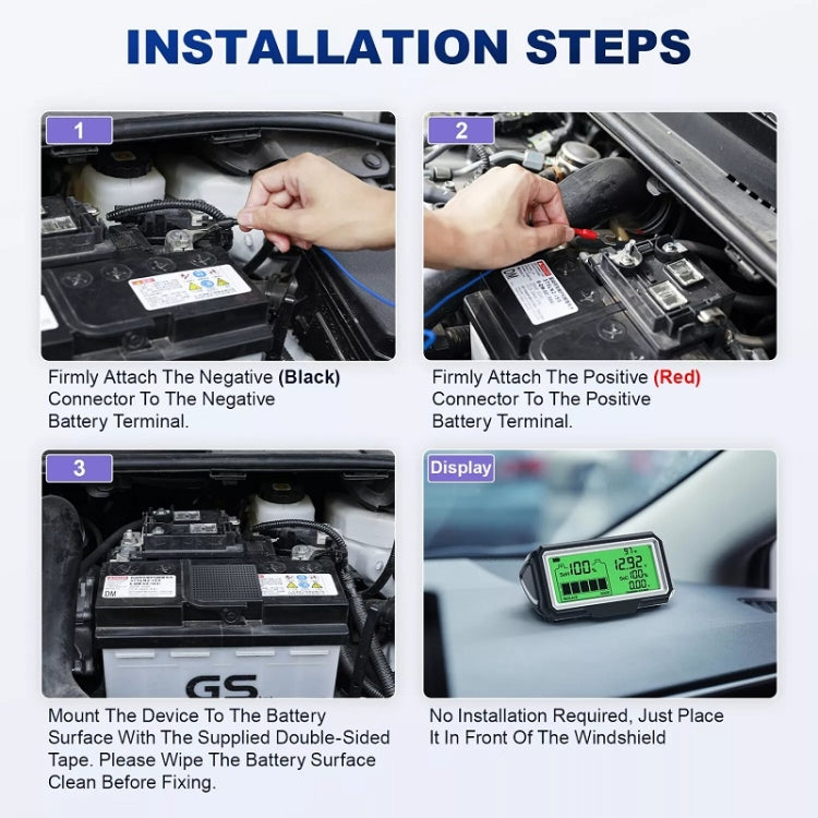 ANCEL 12V LED Car Battery Tester SOH/SOC Rechargeable Battery Analysis Tool - Electronic Test by Ancel | Online Shopping UK | buy2fix