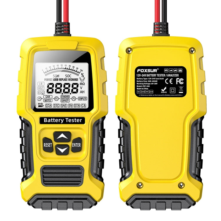 FOXSUR 12V/24V Automotive Lead-acid Battery Internal Resistance Rapid Analyzer(Yellow) - Electronic Test by FOXSUR | Online Shopping UK | buy2fix