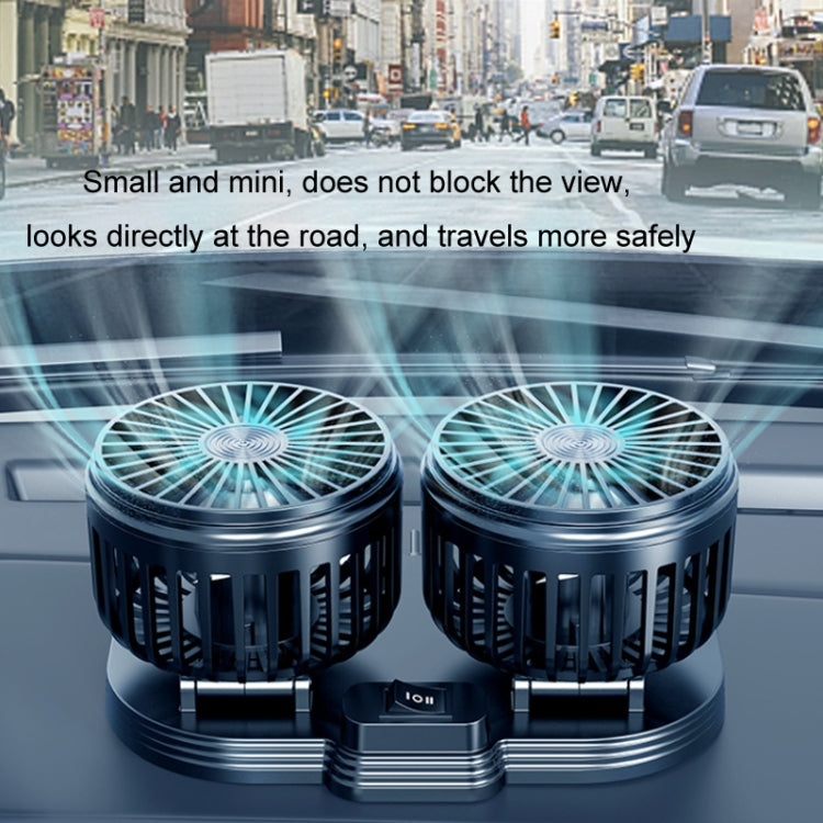 5V USB Port Car Dual-head Fan Circulation Fan(Black) - Heating & Fans by buy2fix | Online Shopping UK | buy2fix