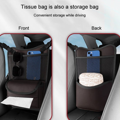 Car Between Seats Organizer Multifunctional Storage Bag Front And Back Dual Usage Tissue Box(Black) - Stowing Tidying by buy2fix | Online Shopping UK | buy2fix