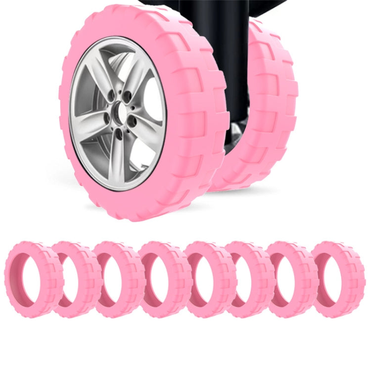 8pcs /Set Luggage Wheel Silicone Protective Cover Swivel Chair Wheel Sound Reducing Cover, Size: Large 5-7cm Wheels(4 Generation Pink) - Accessories by buy2fix | Online Shopping UK | buy2fix