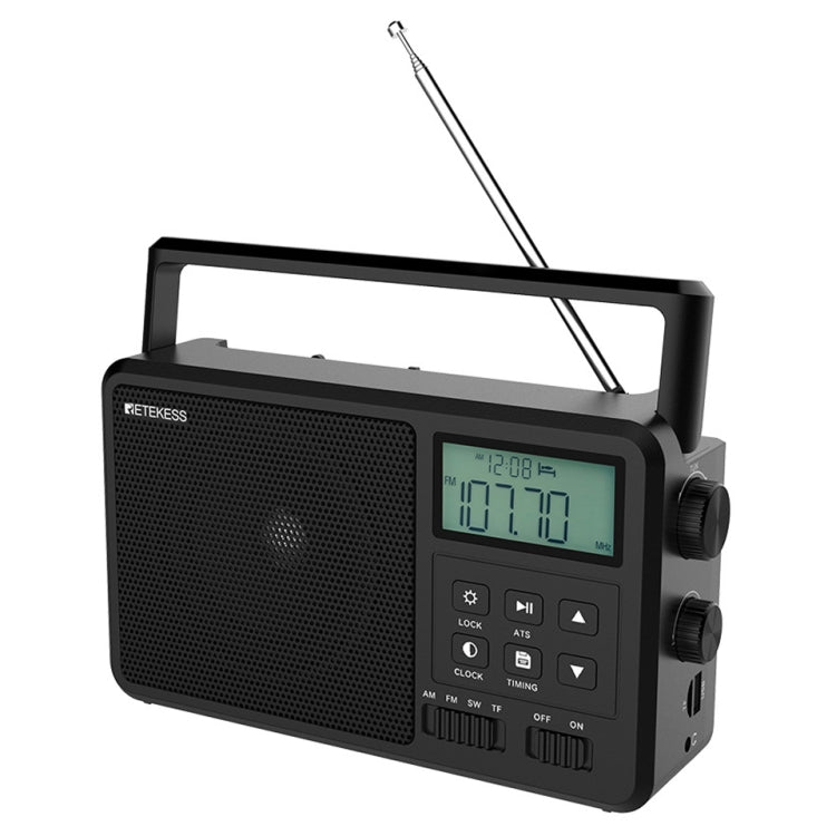 Retekess TR638 LCD Digital Display Full-Band Bluetooth FM Radio Support External Antenna(EU Plug) - Radio Player by Retekess | Online Shopping UK | buy2fix