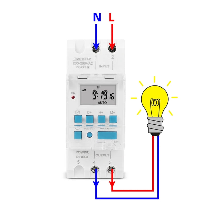 SINOTIMER TM919H-4 12V 16A DIN Rail 4 Pins Voltage Output Digital Switch Timer Automatic Cycle Timing Controller - Switch by SINOTIMER | Online Shopping UK | buy2fix