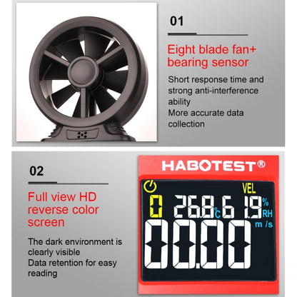 HABOTEST Handheld High-Precision Digital Anemometer With USB(HT625B) - Tachometers & Anemometer by HABOTEST | Online Shopping UK | buy2fix