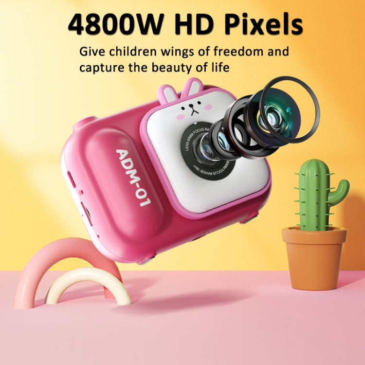 2.4 Inch IPS Screen 48MP Dual Lens Kids Digital Camera Mini Video Camera With 64G TF Card Pink Bunny - Children Cameras by buy2fix | Online Shopping UK | buy2fix