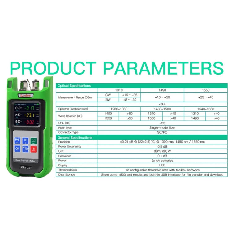 Komshine KPN-35 High Precision PON Optical Power Meter 1310/1490/1550nm Fiber Tester(SC/UPC Interface) - Fiber Optic Test Pen by Komshine | Online Shopping UK | buy2fix