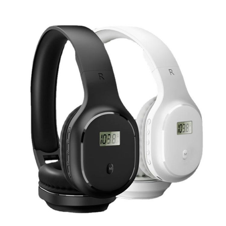 A8 Charging Version Portable Digital Display FM Headphone(White) - Radio Player by buy2fix | Online Shopping UK | buy2fix