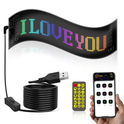 10.2x34.8cm（20 x 64 LEDs） Car Flexible Display Advertising Screen APP Bluetooth Smart Screen - Car Monitor by buy2fix | Online Shopping UK | buy2fix