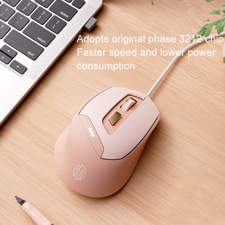 Inphic DR8 2.4G Wireless + Bluetooth 5.0/4.0 Tri-mode Charging Mute Office Gaming Computer Mouse(Milk Tea Color) - Wireless Mice by Inphic | Online Shopping UK | buy2fix