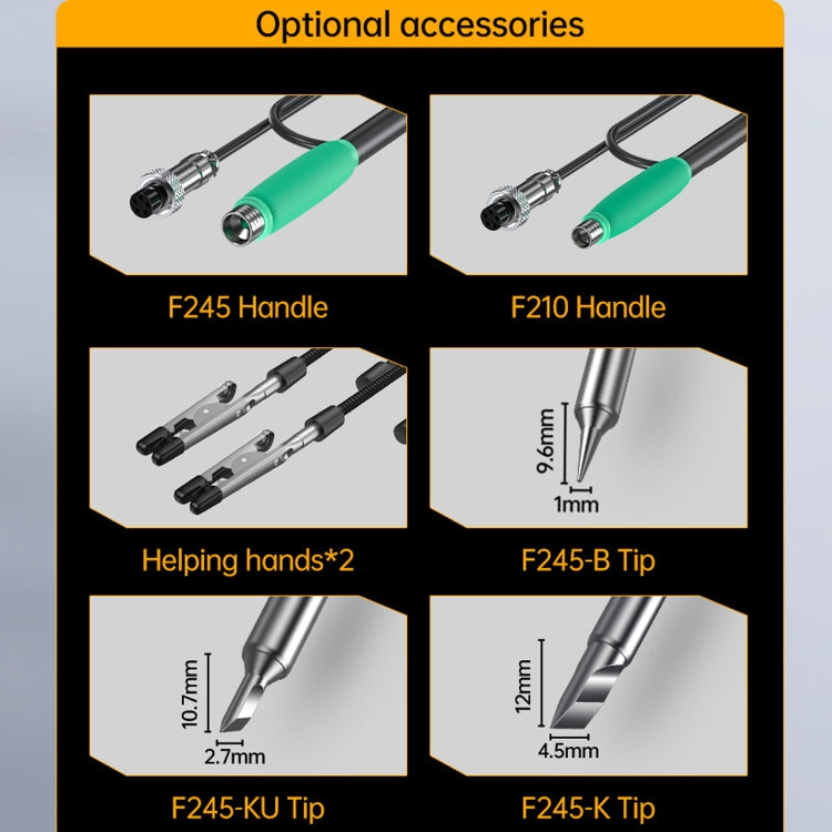 FNIRSI 200W Intelligent Constant Temperature Electric Soldering Iron Station, Set: EU Plug F245 B Head - Electric Soldering Iron by FNIRSI | Online Shopping UK | buy2fix