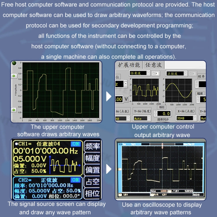 JUNTEK Programmable Dual-Channel DDS Function Arbitrary Waveform Signal Generator, Frequency: 30MHz(EU Plug) - Other Tester Tool by buy2fix | Online Shopping UK | buy2fix