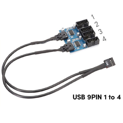 30cm Motherboard 9Pin USB2.0 1 In 4 Extension Cable With Chip Support Multiple Interface For Shared Use - USB Cable by buy2fix | Online Shopping UK | buy2fix