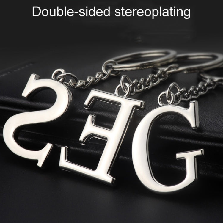 Double-Sided Three-Dimensional Plating Alphabet Keychain, Style: T - Key Rings by buy2fix | Online Shopping UK | buy2fix