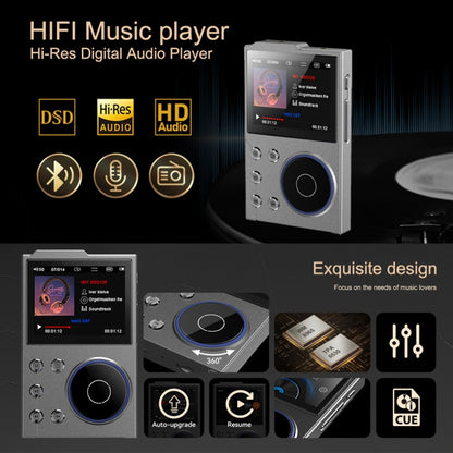 2.4 Inch HIFI Bluetooth Music Player DSD256 Mastering Sound Quality Walkman, Memory: 16GB+16GB(Black) - MP3 Player by buy2fix | Online Shopping UK | buy2fix