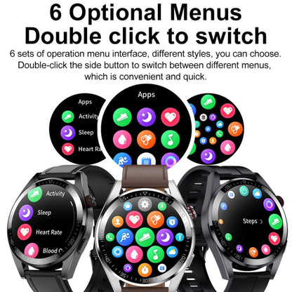 1.43 inch AMOLED Screen Smartwatch Heart Rate Blood Pressure Monitoring Bluetooth Talking Sports Watch, Color: Silver Orange Silicone Strap - Smart Watches by buy2fix | Online Shopping UK | buy2fix