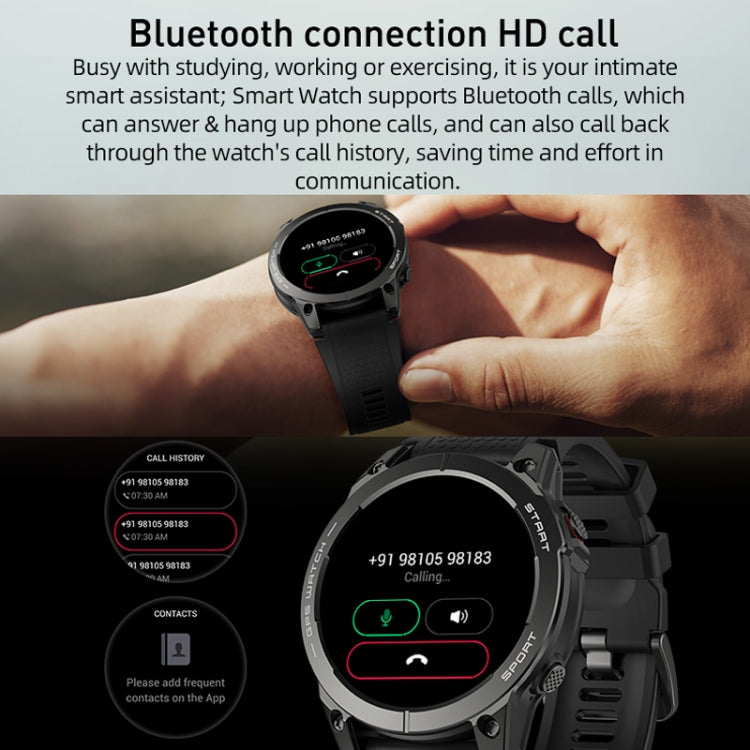 Outdoor Sports Smart Watch 1.43 Inch Ultra HD AMOLED Screen Bluetooth Talking Watch(Black) - Smart Watches by buy2fix | Online Shopping UK | buy2fix