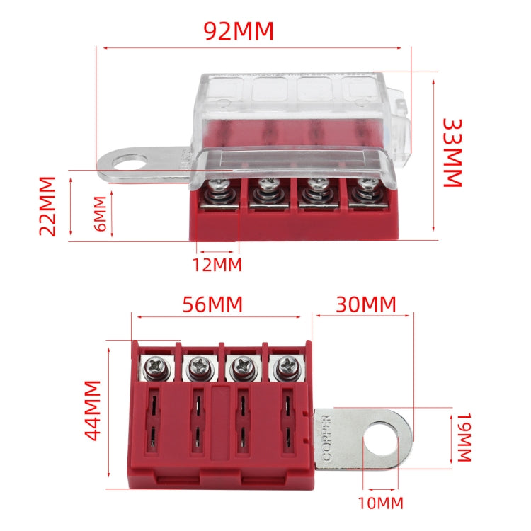 4-way RV Yacht Flame Retardant Waterproof Battery Terminal Fuse Block(One) - Fuse by buy2fix | Online Shopping UK | buy2fix