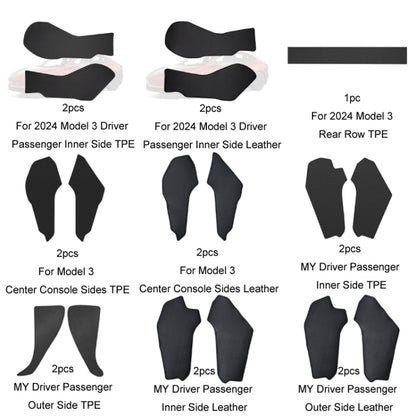 For Tesla Center Console Side Anti-kick Protective Pad, Style: MY Universal Driver Passenger Outer Side Leather - Seat Accessories by buy2fix | Online Shopping UK | buy2fix