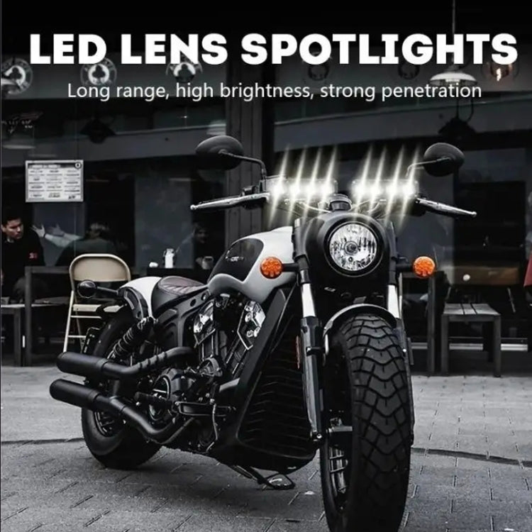 Motorcycle Spotlight External Lens Car LED Headlight Strong Spot Fog Light, Model: Flashing-2 Wires - Headlights by buy2fix | Online Shopping UK | buy2fix