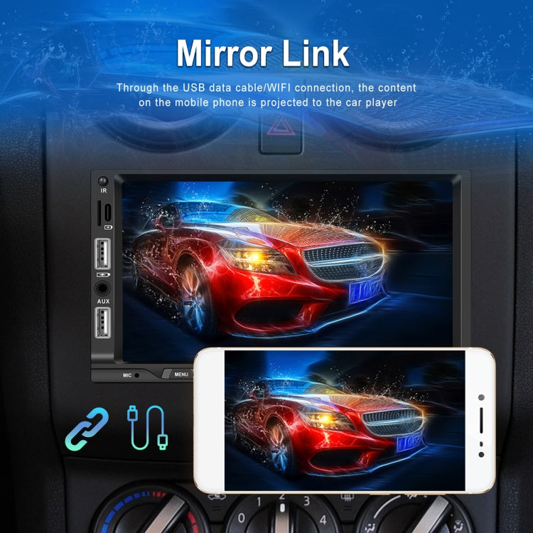 7-inch Double Din Car MP5 Player Support CarPlay/Android Auto/Mirror Link/Bluetooth With AHD Camera - Car MP3 & MP4 & MP5 by buy2fix | Online Shopping UK | buy2fix