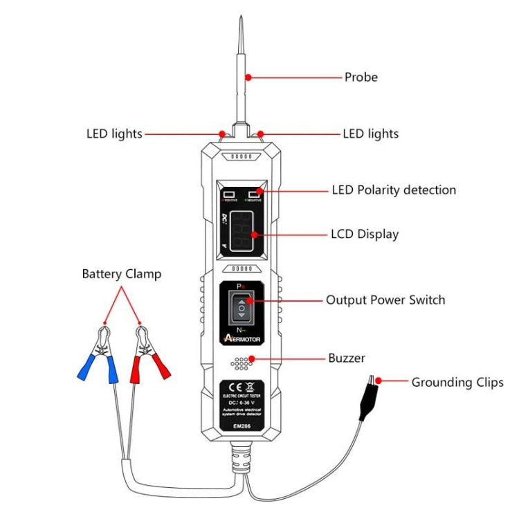 EM286 Multifunctional Car Circuit Electrical System Driving Test Pen, Style: Red 4m - Electronic Test by buy2fix | Online Shopping UK | buy2fix