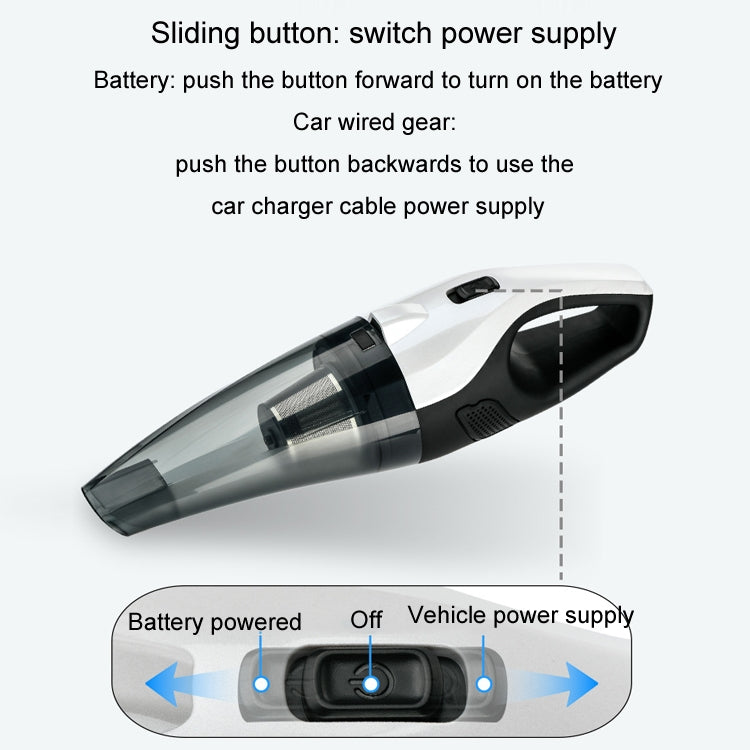 Car Handheld Portable Vacuum Cleaner With Strong Suction, Specifications: Wired + Charging 7.4V - Vacuum Cleaner by buy2fix | Online Shopping UK | buy2fix