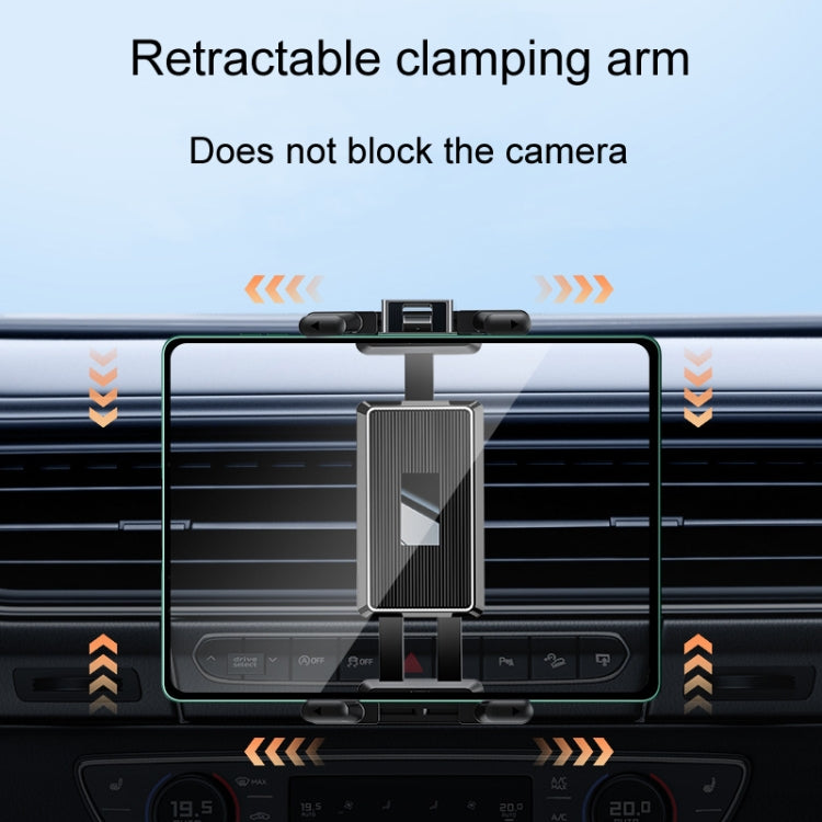 Car Air Conditioner Vent Folding Screen Cell Phone Tablet Universal Bracket(Black) - Universal Car Holders by buy2fix | Online Shopping UK | buy2fix