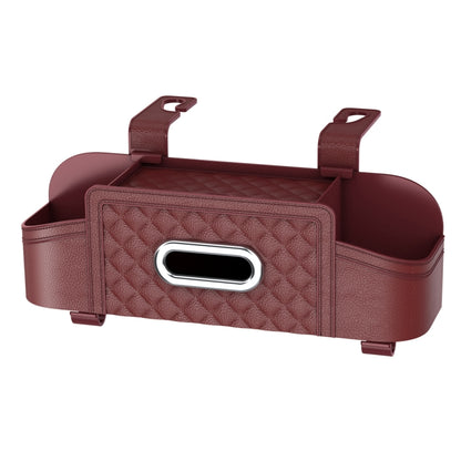 Multifunctional Car Seat Back Tissue Storage Box Hanging Bag(Wine Red) - Stowing Tidying by buy2fix | Online Shopping UK | buy2fix