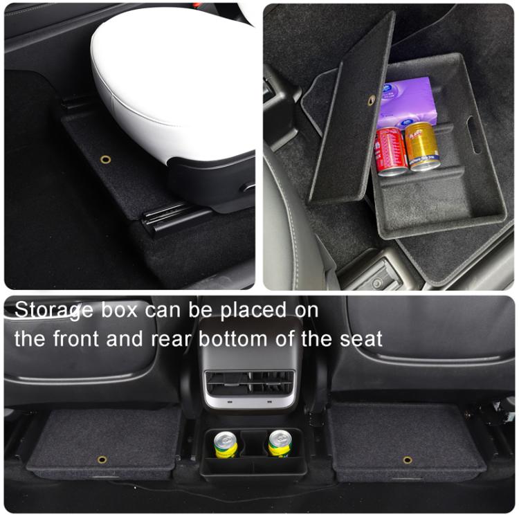 240 x 375 x 105mm For Tesla Model Y Car Under Seat Hidden Felt Storage Boxes - Stowing Tidying by buy2fix | Online Shopping UK | buy2fix