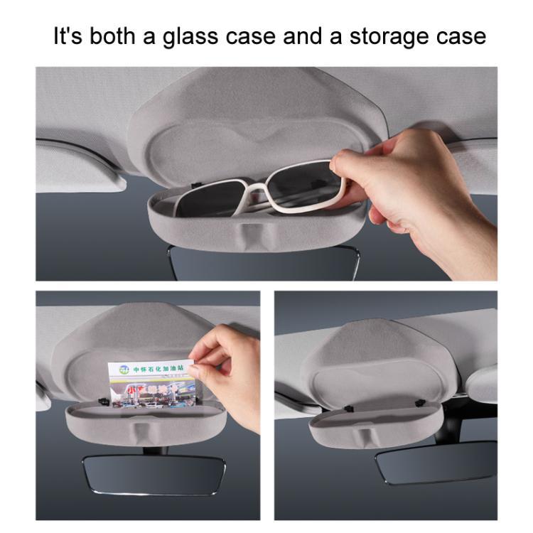 For Tesla Suede Leather Glasses Storage Box, Model: 2024 Model 3 Black - Sunglasses & Glasses Clips by buy2fix | Online Shopping UK | buy2fix