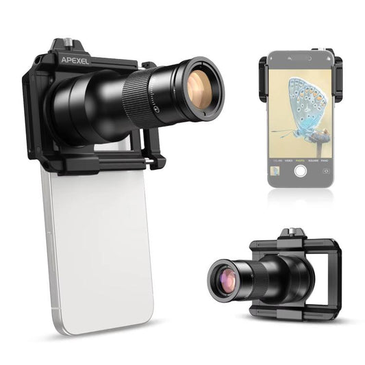 APEXEL APL-TM6 Portable 6X Telephoto Macro 2 In 1 Cell Phone Lens - Telescope & Microscope by APEXEL | Online Shopping UK | buy2fix