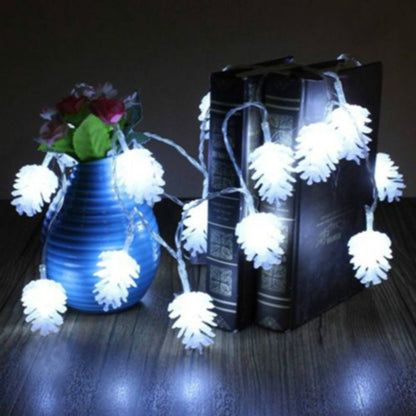 20 LEDs Solar Powered Pine Cone Outdoor Energy Saving Holiday Wedding Decoration String Light Garden Landscape Lamp(Warm White) - Solar Lights by buy2fix | Online Shopping UK | buy2fix