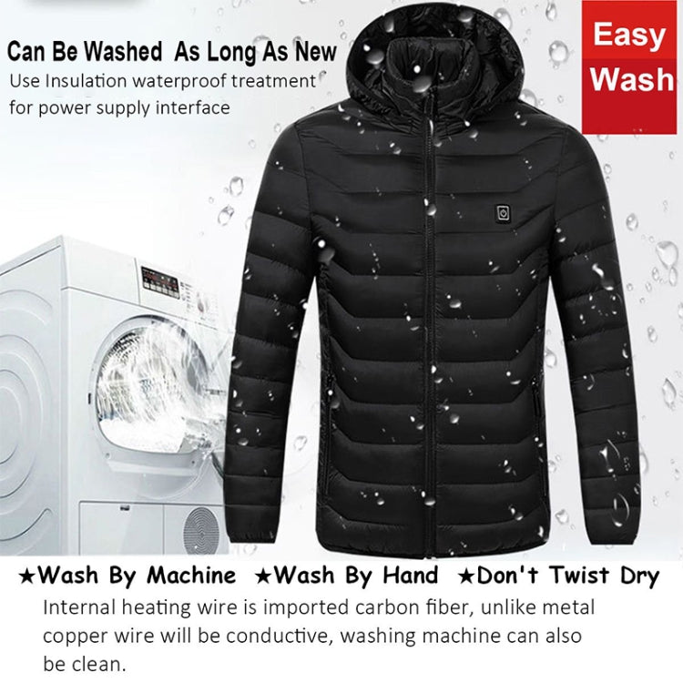 Winter Smart Electric Heating Hooded Jacket, Size:XXXXL(Black) - Down Jackets by buy2fix | Online Shopping UK | buy2fix