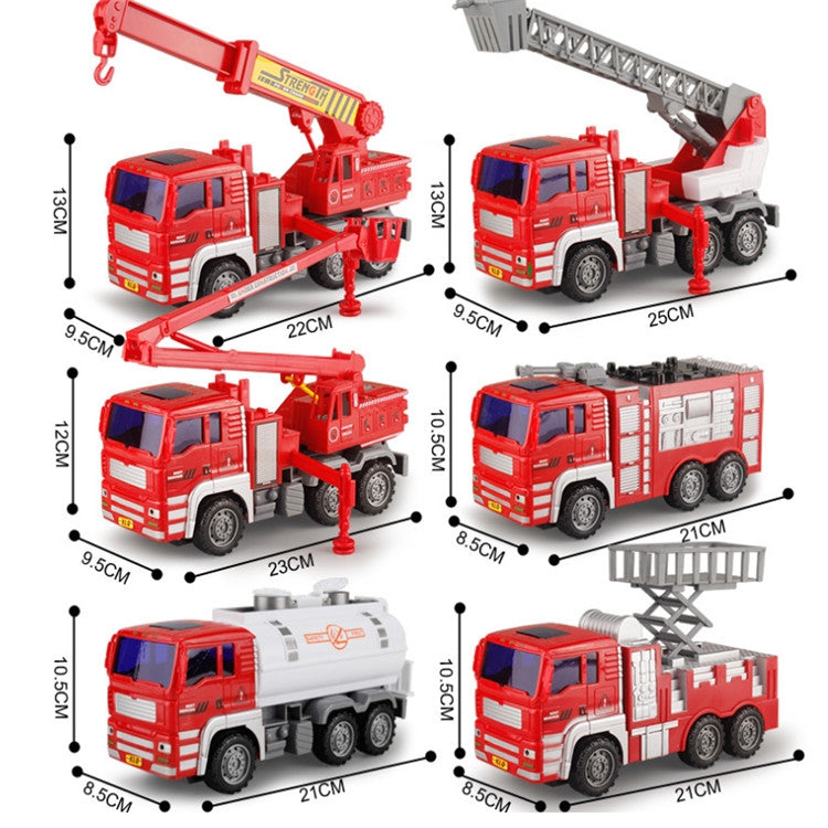 6 in 1 Large Children Toy Car Set Inertial Driving Force Trucks Toy(Fire Engines) - Model Toys by buy2fix | Online Shopping UK | buy2fix