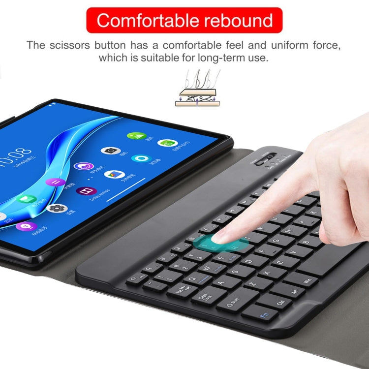 AM10 2 in 1 Removable Bluetooth Keyboard + Protective Leather Tablet Case with Holder for Lenovo M10 FHD Plus 10.3 inch(Black) - Lenovo Keyboard by buy2fix | Online Shopping UK | buy2fix