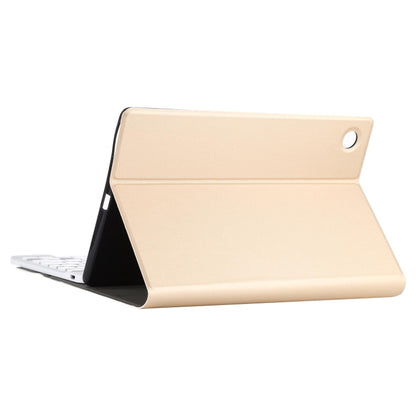 AM11 2 in 1 Removable Bluetooth Keyboard + Protective Leather Tablet Case with Holder for Lenovo M10 FHD REL TB-X605FC/LC(Gold) - Lenovo Keyboard by buy2fix | Online Shopping UK | buy2fix