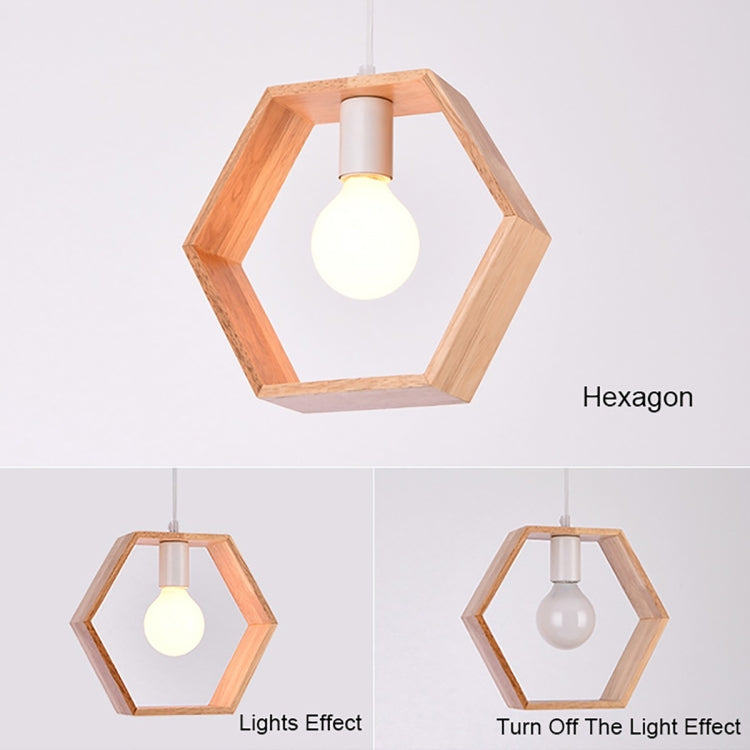 Home Decoration Personality Creative Simple Solid Wood Geometric Pendant Lights (Hexagon) - Celling Lights & Chandeliers by YWXLight | Online Shopping UK | buy2fix