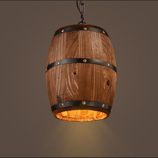 Vintage Barrel Chandelier Creative Wooden Wine Barrel Lighting Personalized Cafe Bar Light - Celling Lights & Chandeliers by YWXLight | Online Shopping UK | buy2fix