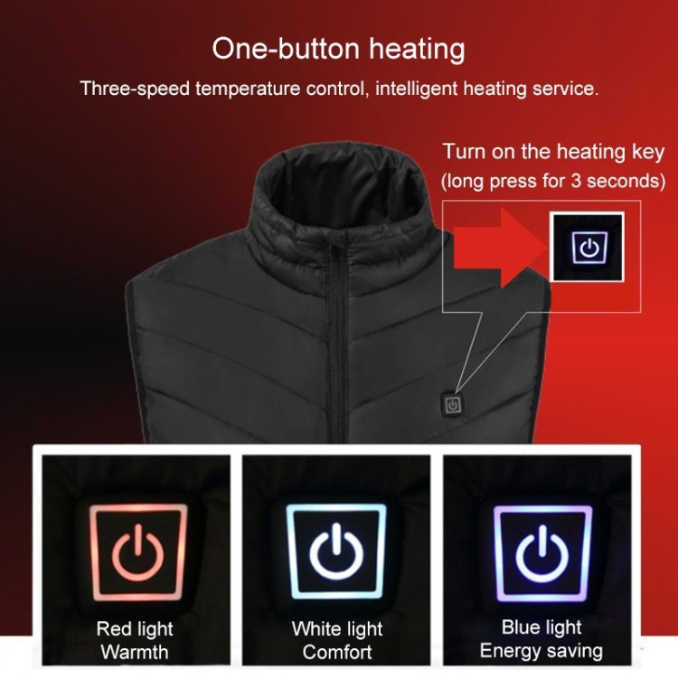 USB Heated Smart Constant Temperature Hooded Warm Coat for Men and Women (Color:Dark Blue Size:L) - Down Jackets by buy2fix | Online Shopping UK | buy2fix