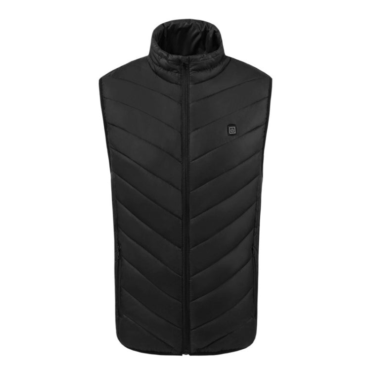 USB Security Smart Constant Temperature Fever Men Stand Collar Cotton Vest (Color:Black Size:L) - Down Jackets by buy2fix | Online Shopping UK | buy2fix