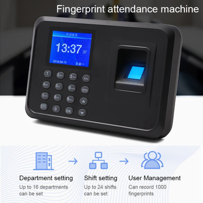 F01 Fingerprint Time Attendance Machine with 2.4 inch TFT Screen, EU Plug - Security by buy2fix | Online Shopping UK | buy2fix