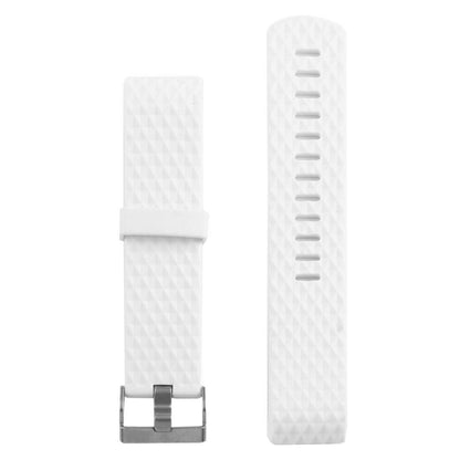 For Fitbit Charger 2 Bracelet Watch Diamond Texture TPU Watch Band, Full Length: 23cm(White) - Watch Bands by buy2fix | Online Shopping UK | buy2fix