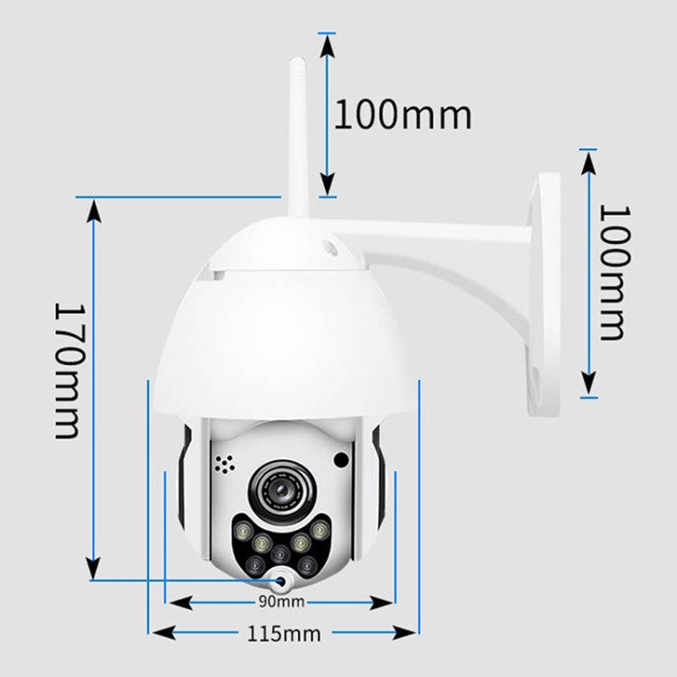 Wireless Surveillance Camera HD PTZ Home Security Outdoor Waterproof Network Dome Camera, Support Night Vision & Motion Detection & TF Card, AU Plug - Security by buy2fix | Online Shopping UK | buy2fix
